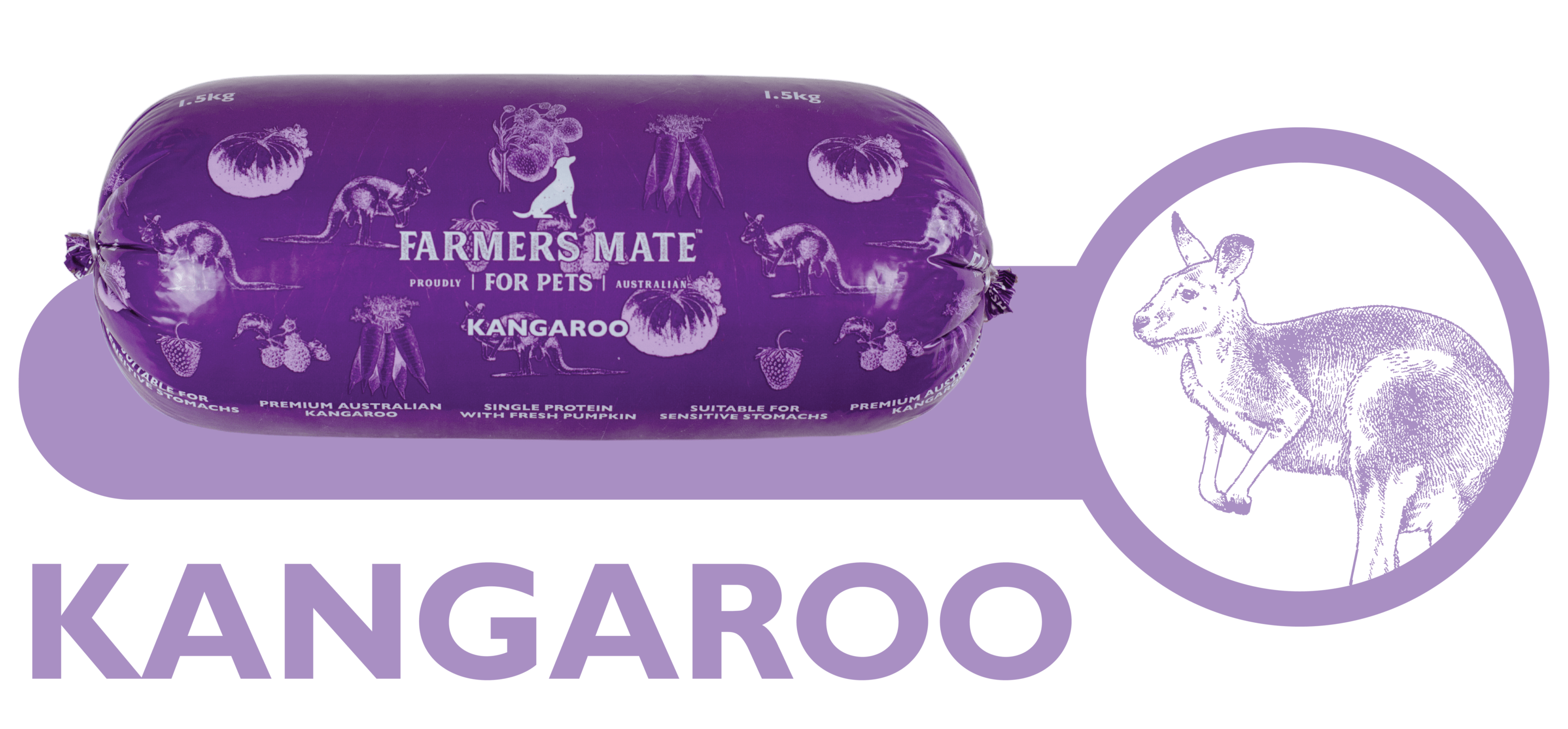 Made for dogs with sensitive stomachs, 100% premium Kangaroo, Single protein, Special vegetable broth recipe, Fresh Australian fruits and vegetables, No artificial colours or preservatives